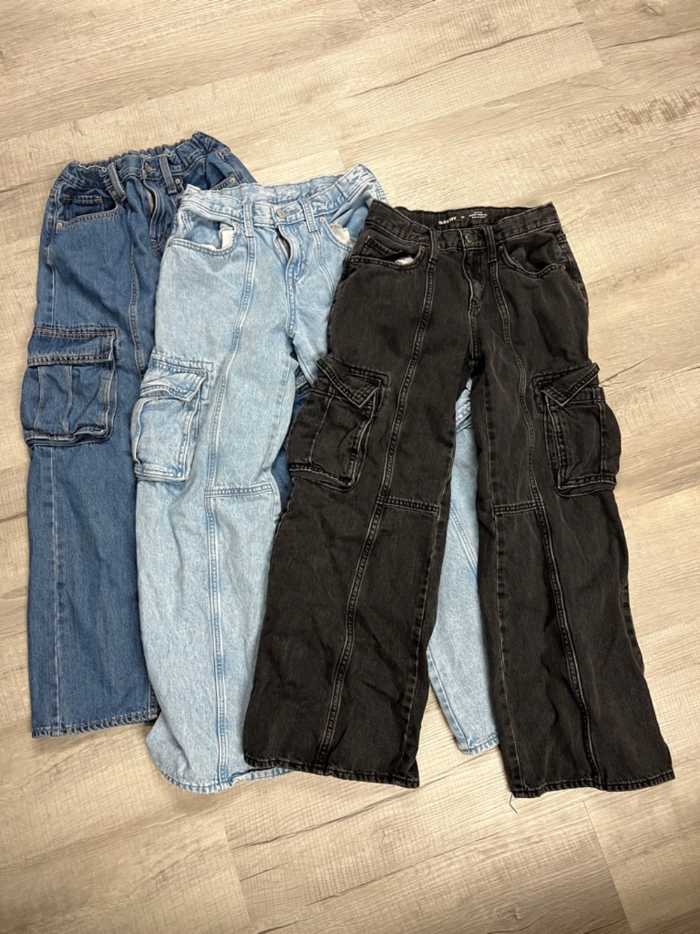 Old Navy Baggy cargo jeans 3 Pairs!!! Girls Sz 14